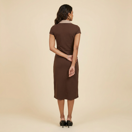 LW Noir Collar Midi Dress