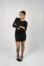 LW Bodycon Backless Black Dress